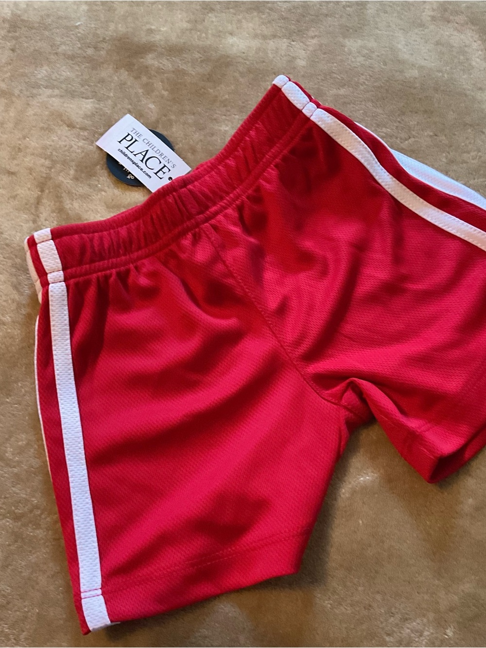 The Children's Place Red Shorts with White Side Stripes